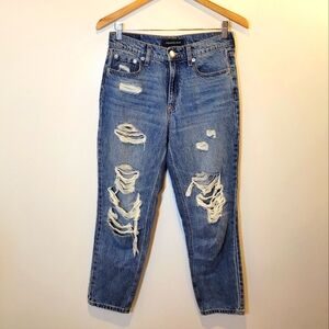 Aeropostale Distressed High-Rise Mom Jeans